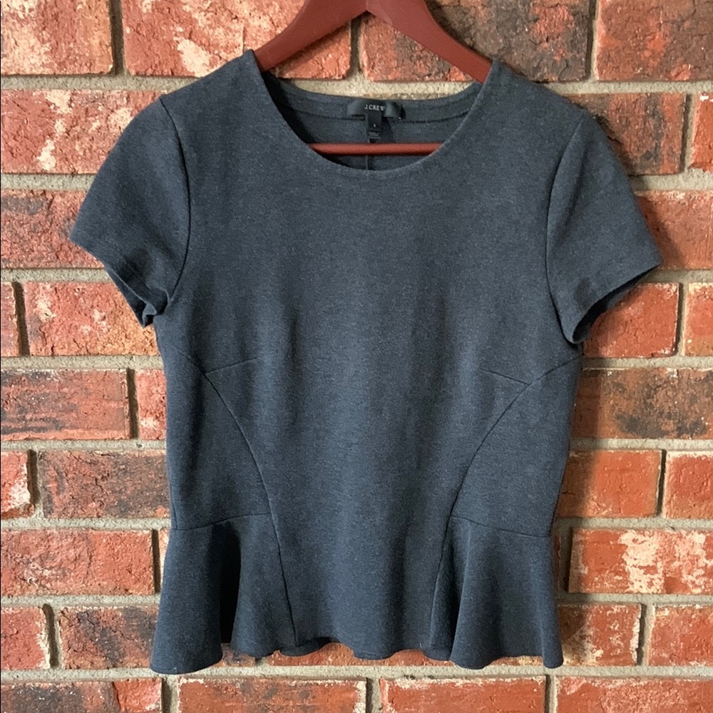 J. Crew Women's Gray Peplum Top